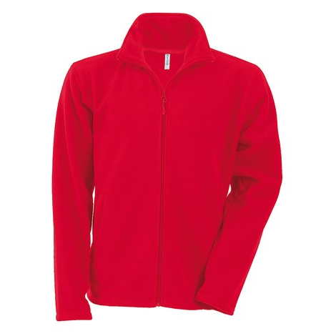 Veste polaire Homme zippée KARIBAN rouge KOUOH BRODERIE