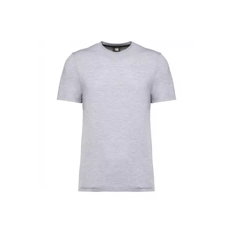 T-shirt Homme à traitement antibactérien KARIBAN gris clair KOUOH BRODERIE