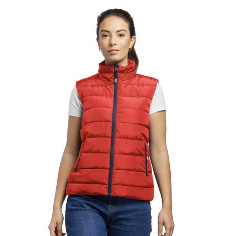 Bodywarmer Femme doudoune MUSTAGHATA rouge KOUOH BRODERIE